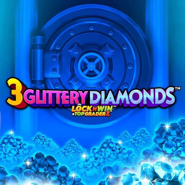 3 Glittery Diamonds online game logo by PearFiction Studios on bisoncasino.net.pl