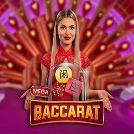 Mega Baccarat slot visual from Pragmatic Play available on bisoncasino.net.pl